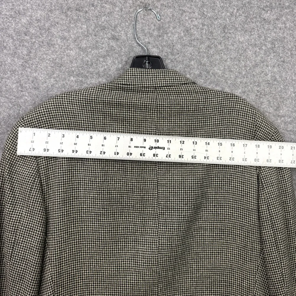 Ralph Lauren Blue Label Mens 40R‎ Silk Wool Houndstooth Blazer Sport Coat Tan
